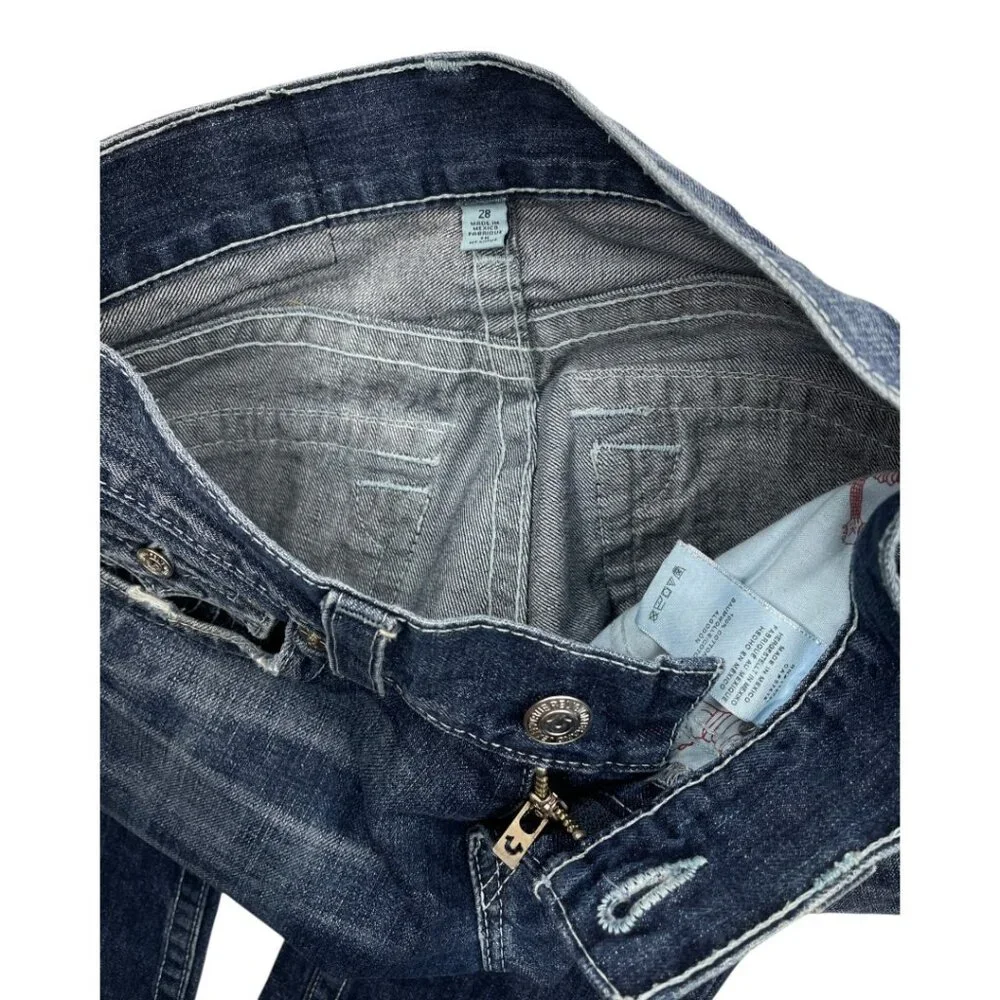 True Religion Distressed Jeans Vintage Slim Straight Women's 28 Fits 32x33 - Picture 16 of 16
